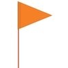 Solid Color Flo Orange Pennant Field Flag w/Orange Staff