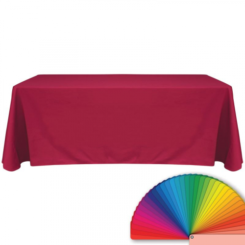 6' Blank Solid Color Polyester Table Throw - Coral