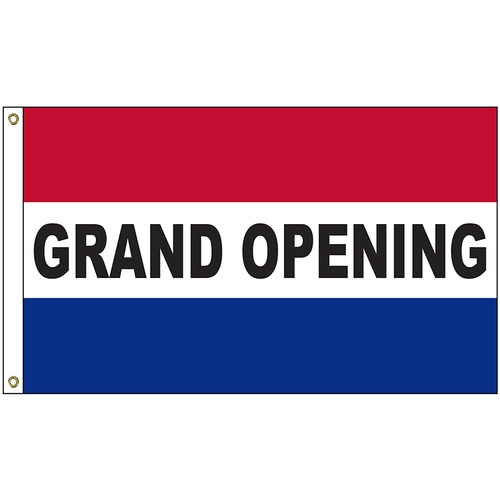 Grand Opening 3' x 5' Message Flag with Heading and Grommets