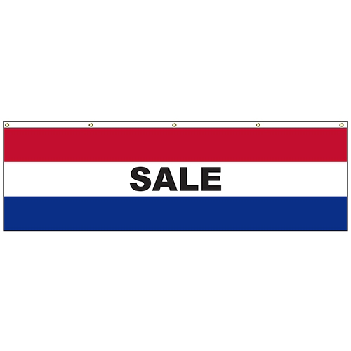Sale 3' x 10' Horizontal Flag with Heading and Grommets Across the Top