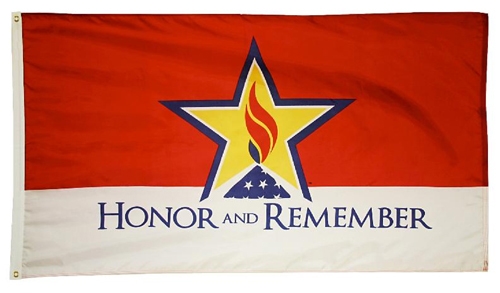 Honor & Remember 2' x 3' Outdoor Nylon Flag with Heading and Grommets
