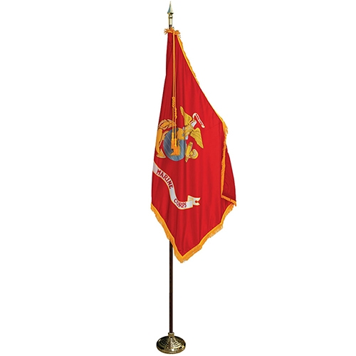 8' Pole & 3' x 5' Flag - Marine Corps Indoor Presentation Set