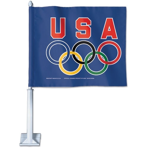 USOC Olympic Rings Car Flag
