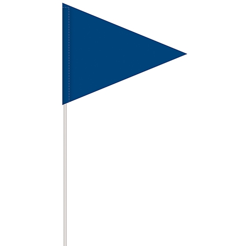 Solid Color Blue Pennant Field Flag w/White Staff