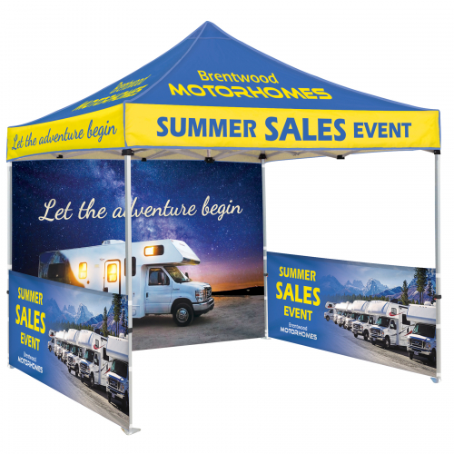 10' Heavy Duty Canopy Tent With One Full Double Sided Wall and Two Double Sided Half Walls