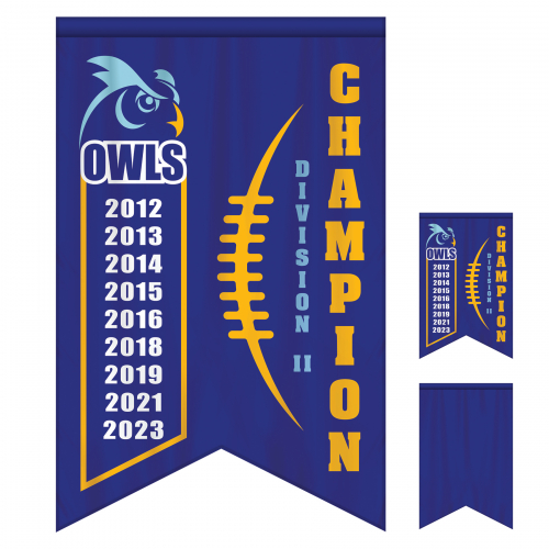 4' x 6' Championship Banner Single Sided with Backliner Dove Tail Cut