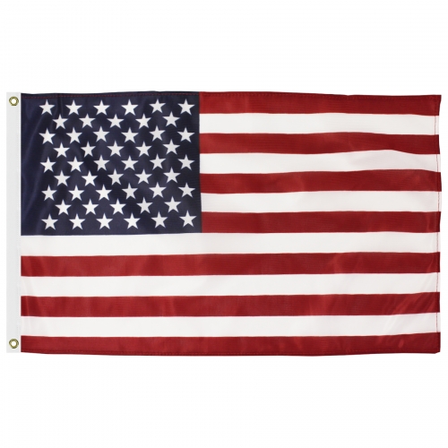 2' x 3' American Flag Printed Knitted Polyester w/Heading and Grommets