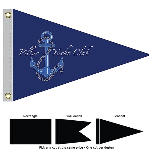 Single Reverse Knitted Polyester Rectangle Boat Flag (24
