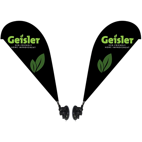 Double Sided Mini Teardrop Banner with Premium Suction Cup