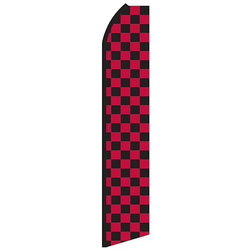 12' Digitally Printed Red/Black Checkered Swooper Banner