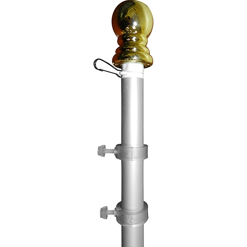 5' Silver Aluminum Spinner Pole - Ball Top