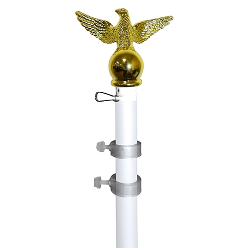 6' White Aluminum Spinner Pole - Eagle Top