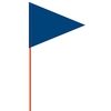 Solid Color Blue Pennant Field Flag w/Orange Staff