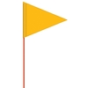 Solid Color Yellow Pennant Field Flag w/Orange Staff