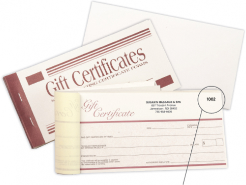 2 Part Burgundy Red Gift Certificate Books (7