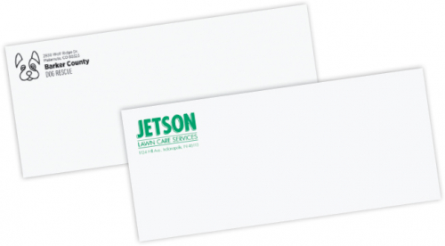 Spot Color Flat Print #10 White Cotton Bond Stationery Envelopes
