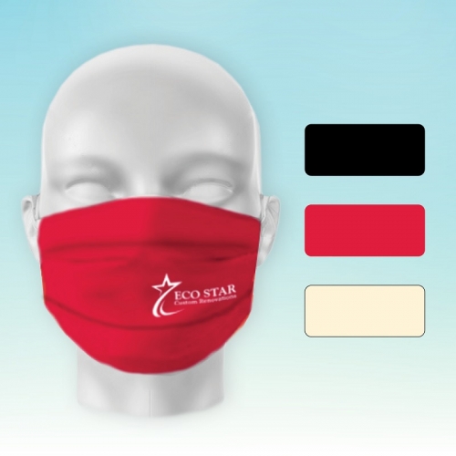 100% Cotton Poplin 120's Reusable 3 Ply Mask - Solids (With Imprint)