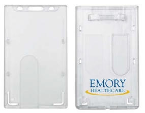 Plastic Badge and Card Holders - Clear Plastic Top-Loading ID Card Holder - Single Card Model