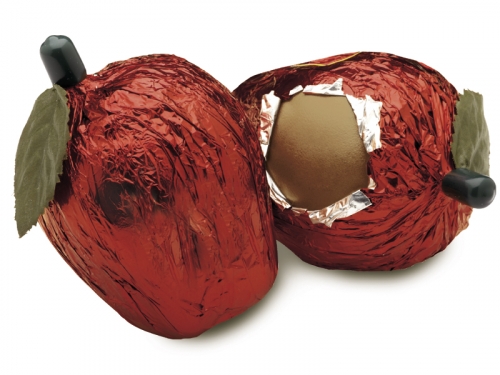 Red-Foiled Chocolate Apple