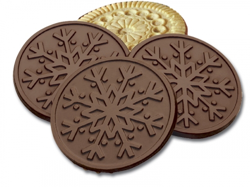 Snowflake Dark Chocolate w/Mint Cookie