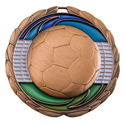 Antique Soccer Color Epoxy Medallion (2-1/2