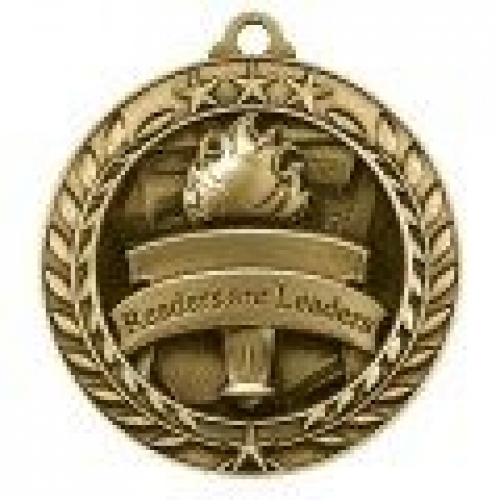 Antique Readers Are Leaders Wreath Award Medallion (2-3/4