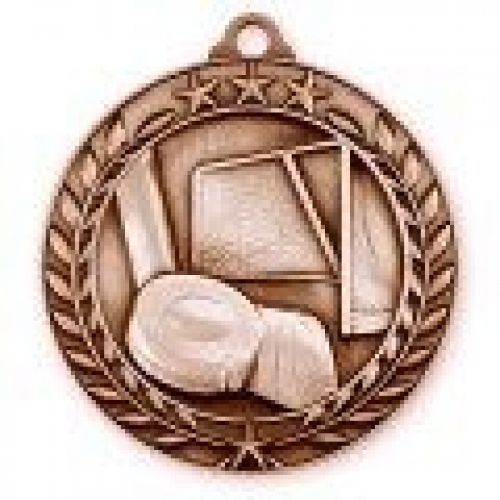 Antique Hockey Wreath Award Medallion (1-3/4