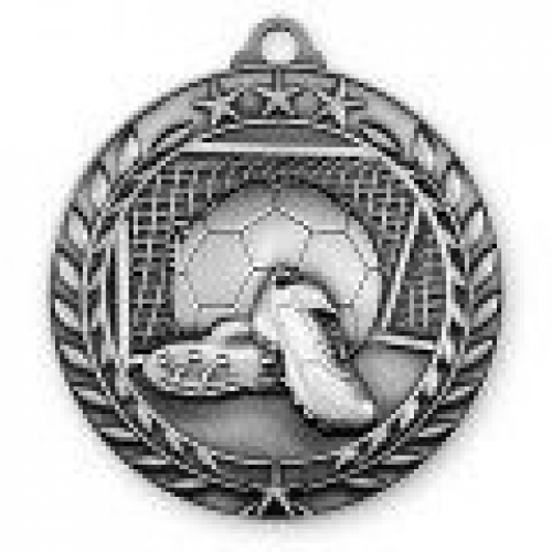 Antique Soccer Wreath Award Medallion (1-3/4
