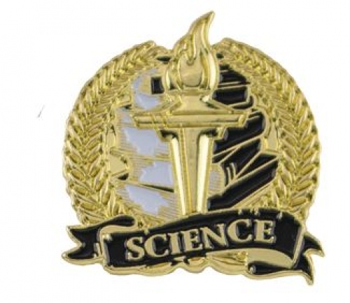 Bright Gold Academic Science Lapel Pin (1-1/8