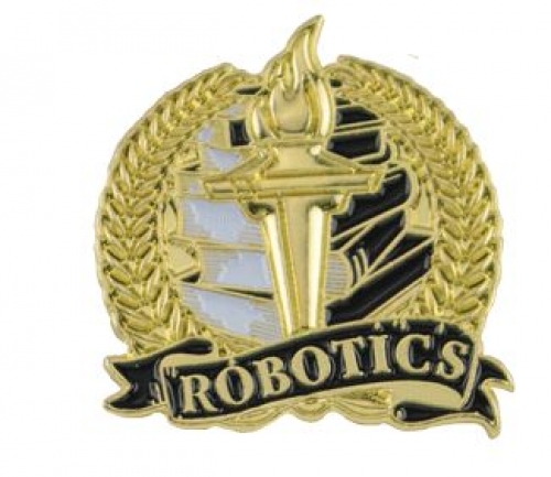 Bright Gold Academic Robotics Lapel Pin (1-1/8