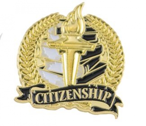 Bright Gold Academic Citizenship Lapel Pin (1-1/8