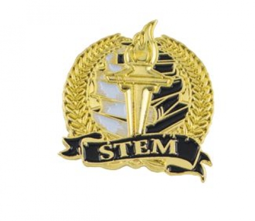 Bright Gold Academic STEM Lapel Pin (1-1/8