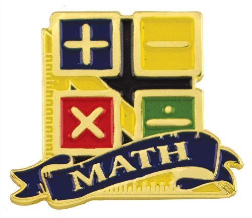 Bright Gold Educational Math Lapel Pin (1-1/8