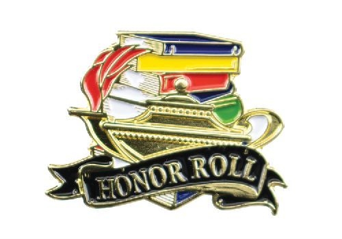 Bright Gold Educational Honor Roll Lapel Pin (1-1/8