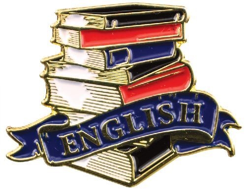 Bright Gold Educational English Lapel Pin (1-1/8