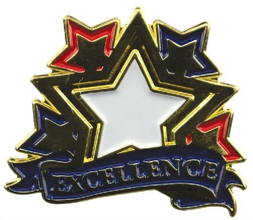 Bright Gold Educational Excellence Lapel Pin (1-1/8