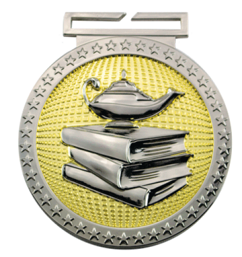 Dual Plated Book & Lamp Medallions 3