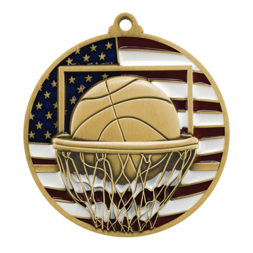 Patriotic Basketball Medallions 2-3/4