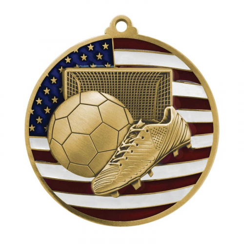 Patriotic Soccer Medallions 2-3/4