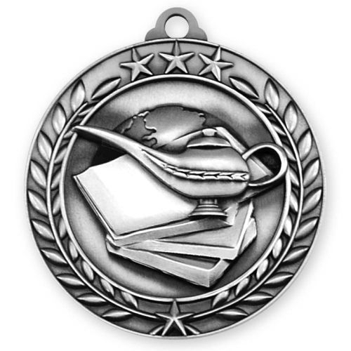 1 3/4'' Book And Lamp Medal (S)