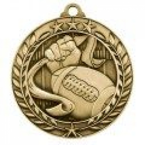 Antique Flag Football Wreath Award Medallion (2-3/4