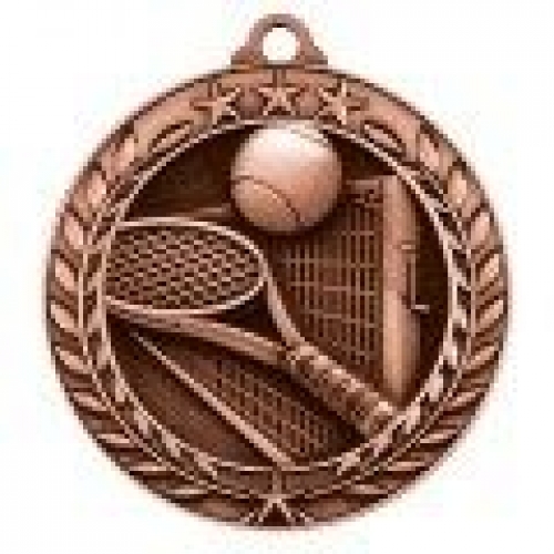 Antique' Tennis Wreath Award Medallion (2-3/4