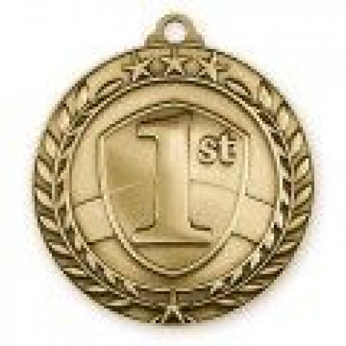 Antique 1st Place Wreath Award Medallion (1-3/4