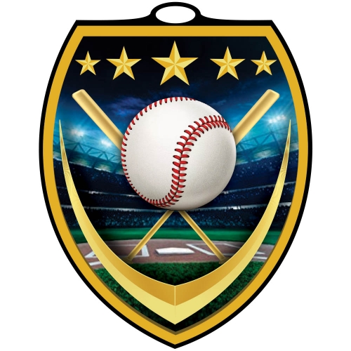 Vibraprint™ Shield Baseball Medallion (3