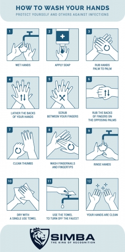 COVID-19 Hand Washing Instructional Vibraprint™ Label (6