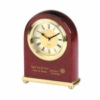Classic Arched Piano Wood Finish Desk Alarm Clock w/Gold Metal Base