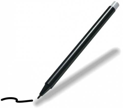 Non-Imprinted Black Barrel Damp-Erase Pen with Non-Toxic Black Ink