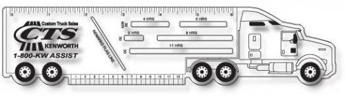 .020 Clear Plastic Logbook Ruler, Truck Shape LBR4 (2.125