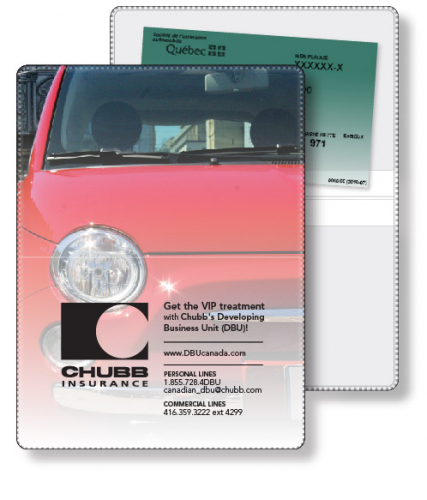 Vinyl Wallet Liability & Registration holder, open (4.5