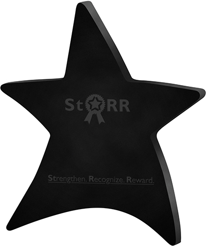 Black Moving Star Paperweight (4 1/2